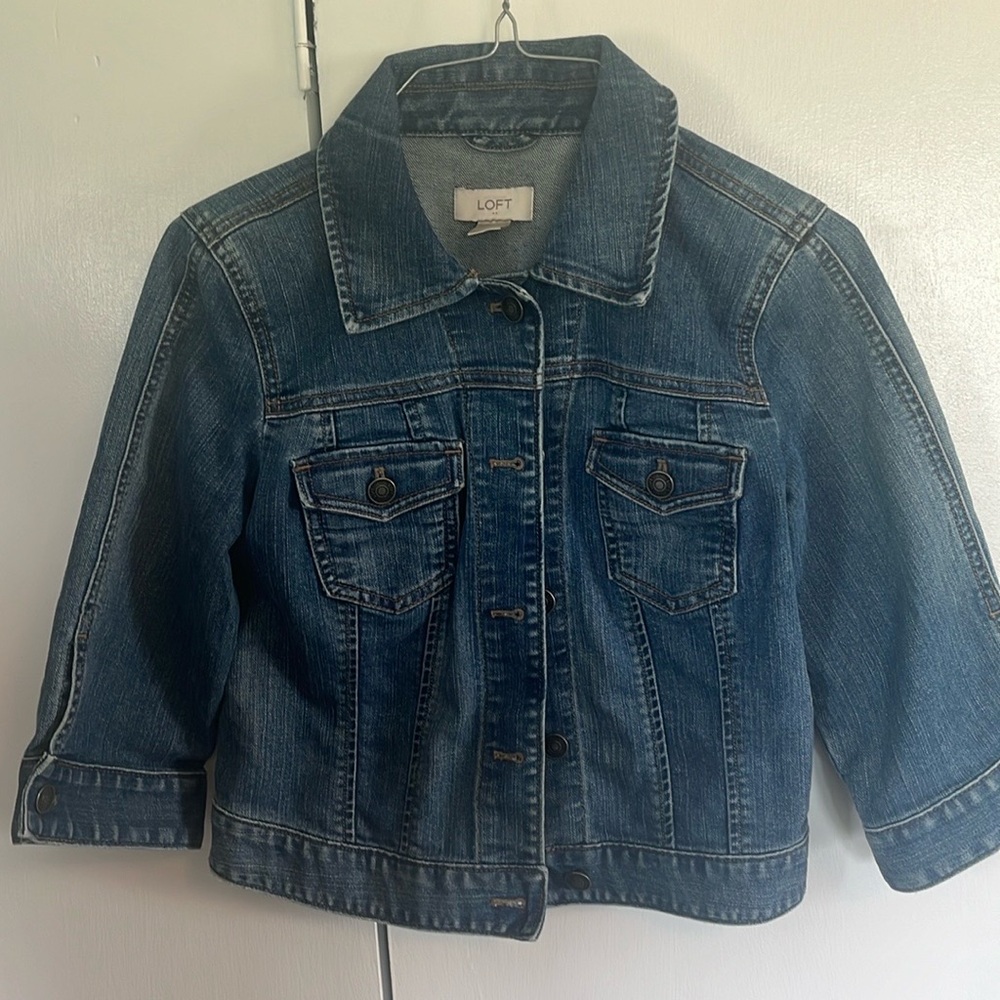 LOFT Jean Jacket with 3/4 length sleeves